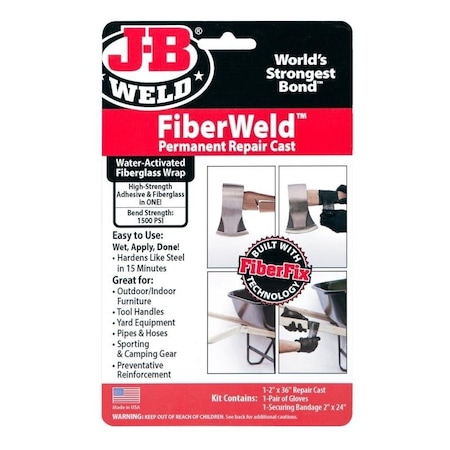 FiberWeld Fiberglass Repair Cast, 36 In L, 2 In W, Black